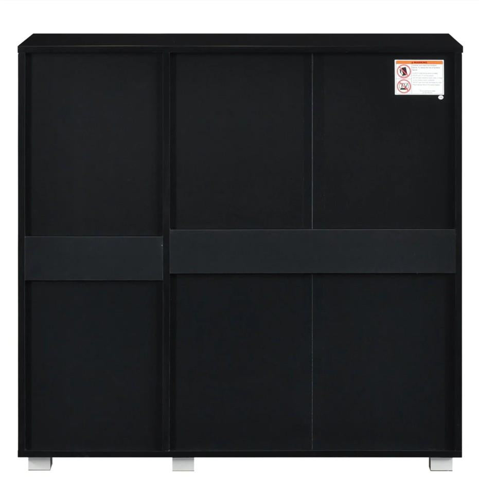 Euston 3 Door Shoe Cabinet - Black
