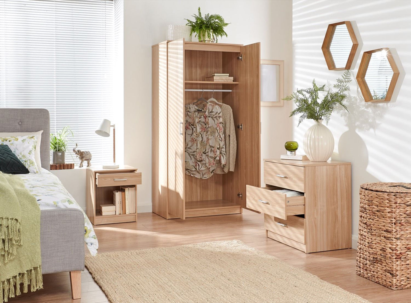 Princeton 3 Piece Bedroom Set-Oak