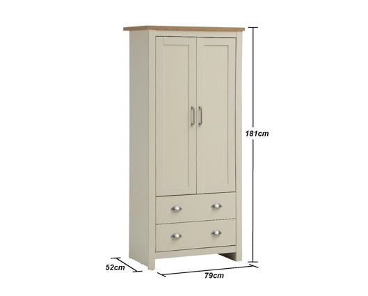 Lincoln 2 Door Wardrobe 2 Drawers