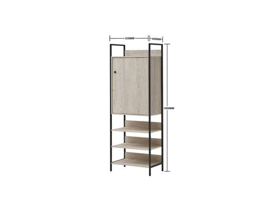 Zulu Storage Cabinet with 1 Door & 3 Shelves-Ash Oak