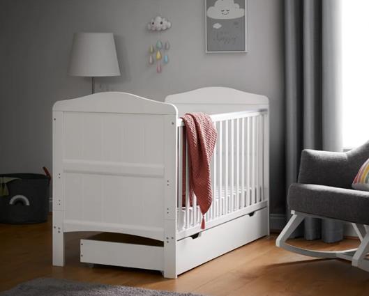 Willow Cot Bed & Under Drawer-White
