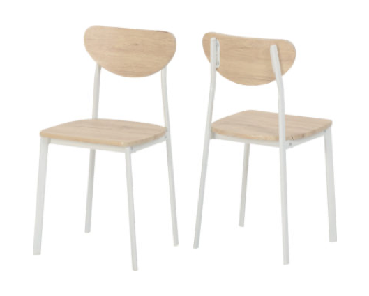 Rickson Large Dining Set - White/Light Oak Effect Veneer