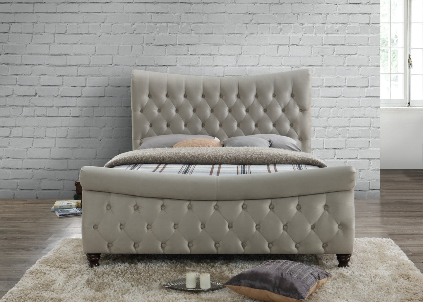 Callan King Bed - Cream
