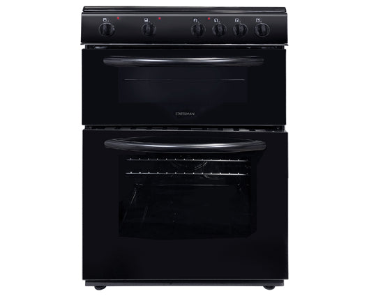 Statesman EDC60B 60cm Double Electric Oven With Ceramic Hob Black