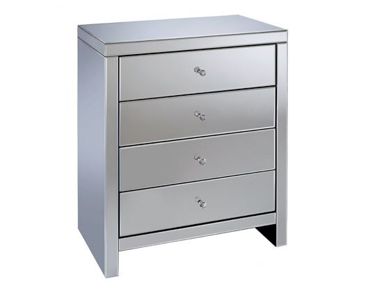 Saxen 4 Drawer Chest - Mirrored