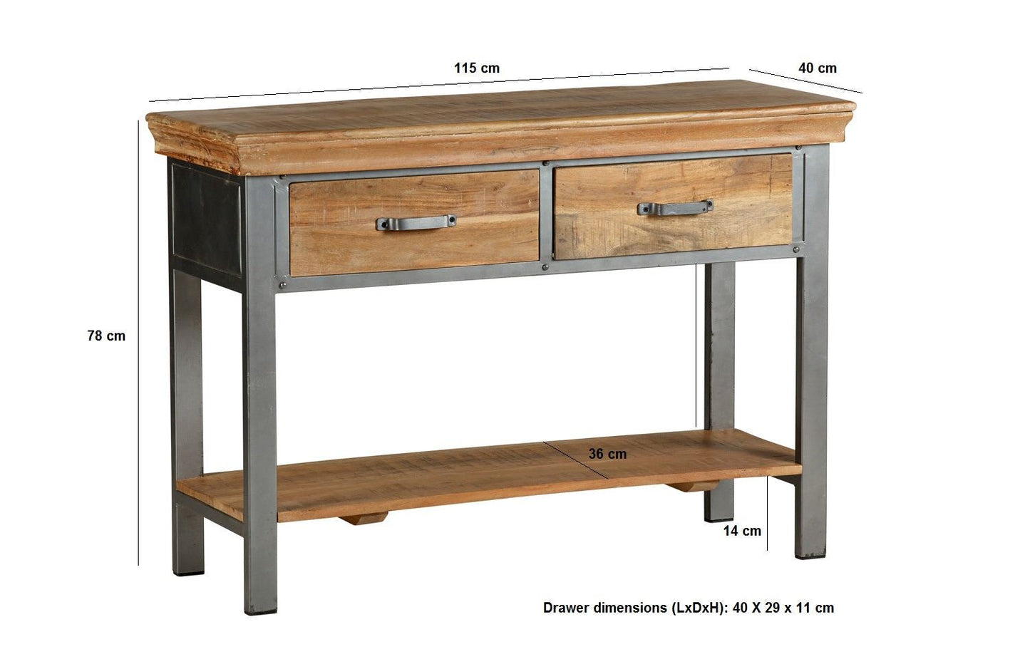 Dalax 2 Drawer Console Table