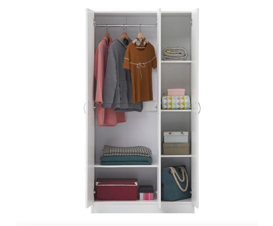 Easton 3 Door Double Wardrobe- White