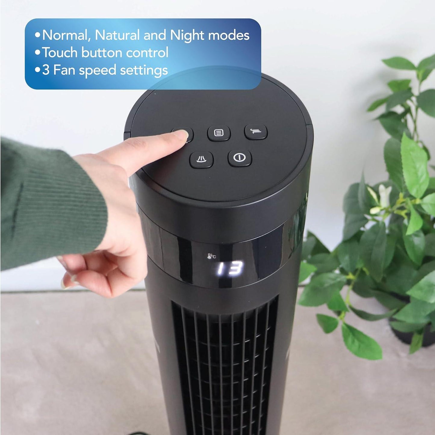 Igenix 35" Digital Tower Fan - Black