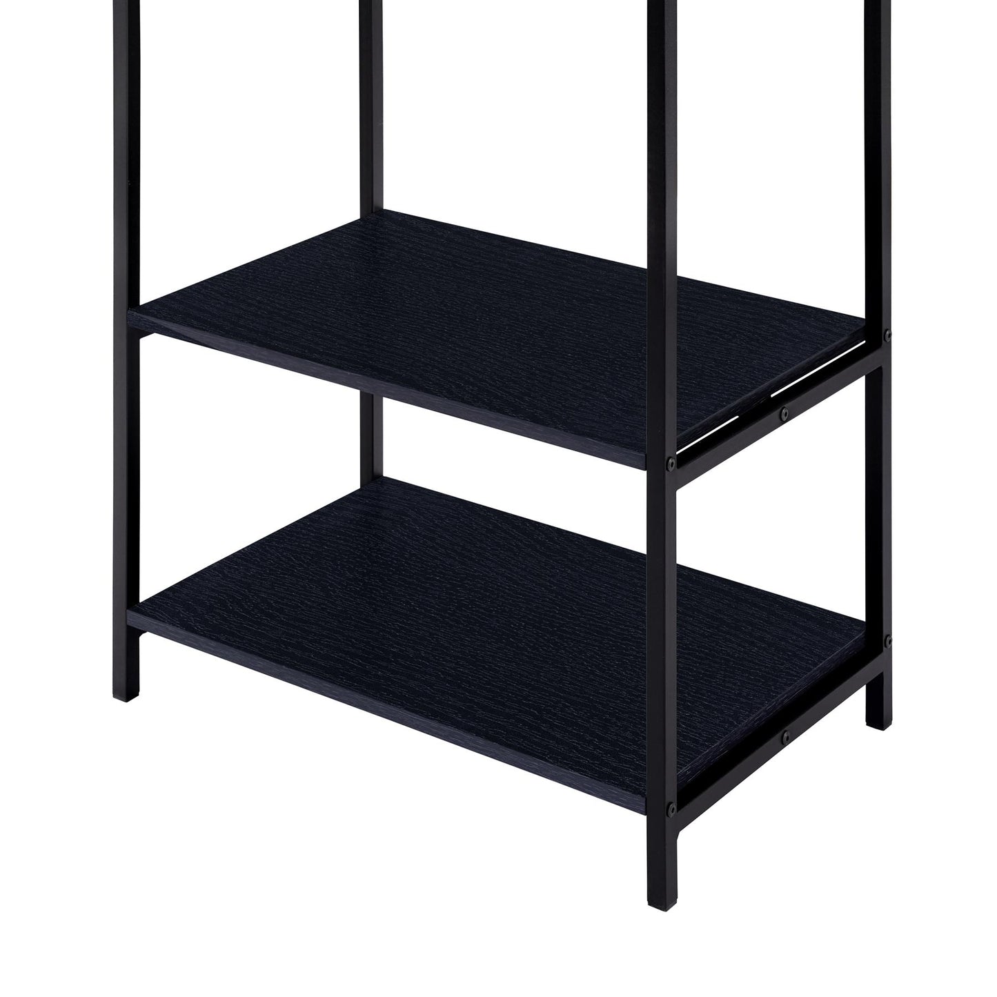 Scala Open Wardrobe with 2 Shelves - Black
