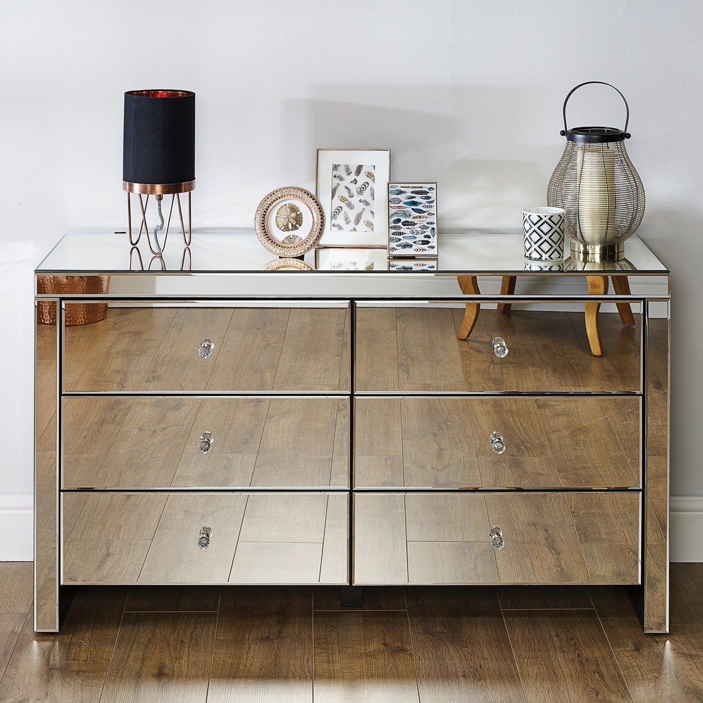 Seville 6 Drawer Chest - Mirrored
