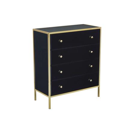 Fabian 4 Drawer Chest - Black & Gold