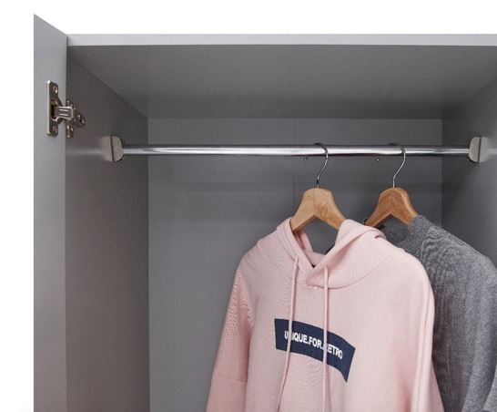 Easton 3 Door Double Wardrobe- Grey