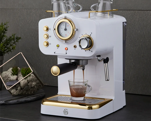 Swan Gatsby Espresso Coffee Machine White