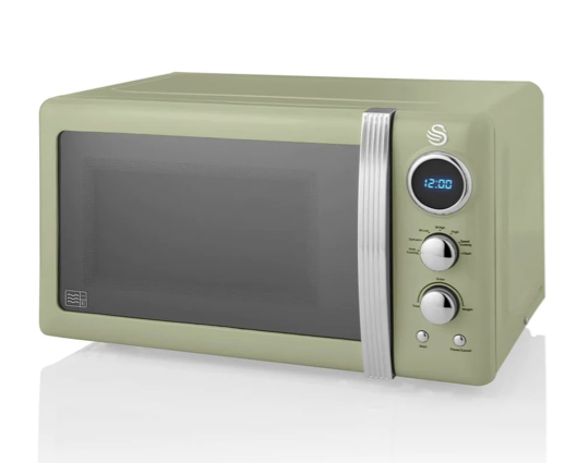 Swan Retro 800W 20L Digital Microwave Green
