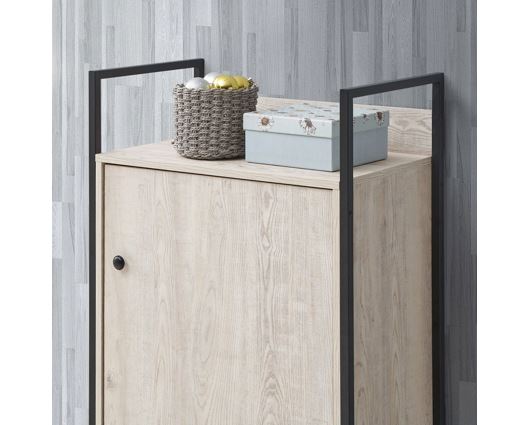 Zulu Storage Cabinet with 1 Door & 3 Shelves-Ash Oak