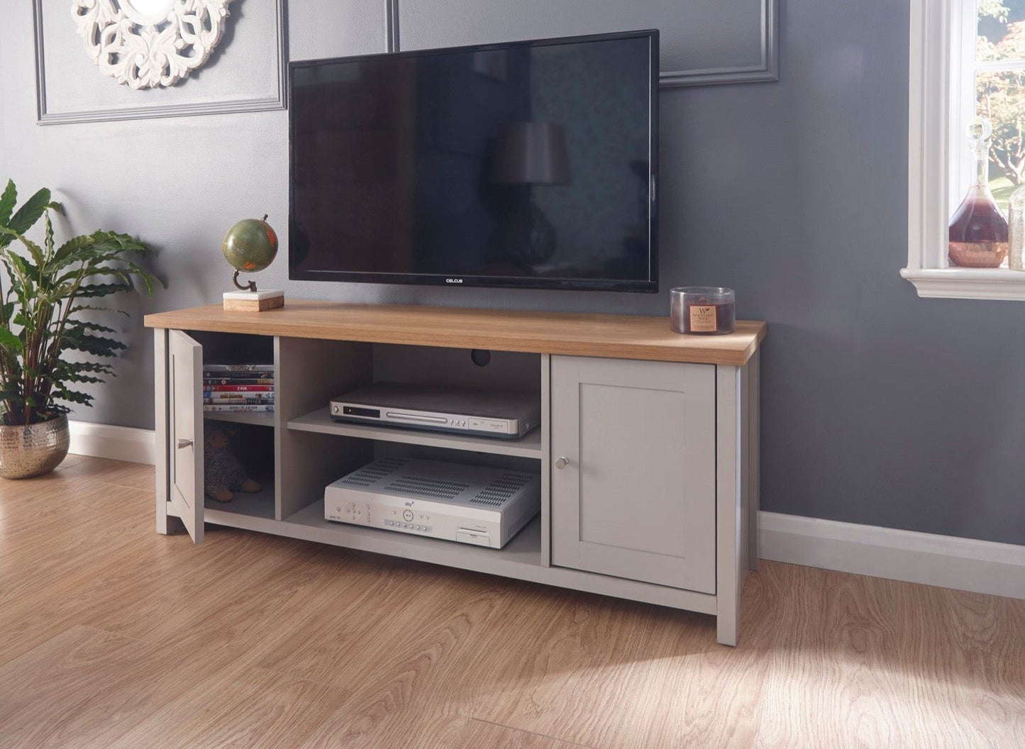 Lachlan Large TV Unit-Grey