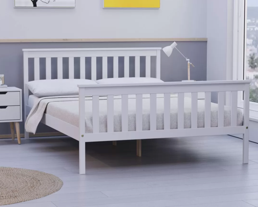 Oxford Pine Double Bed - White