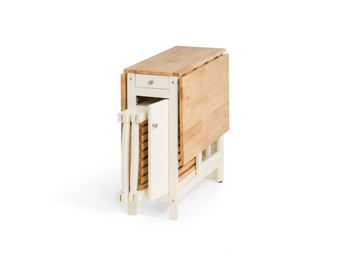 Soloman Dining Set- White/Natural