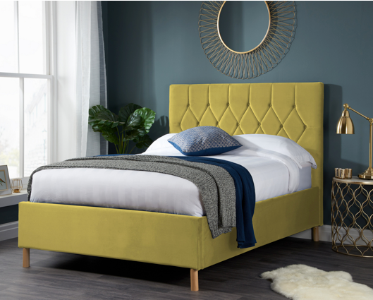 Loxley King Ottoman Bed - Mustard