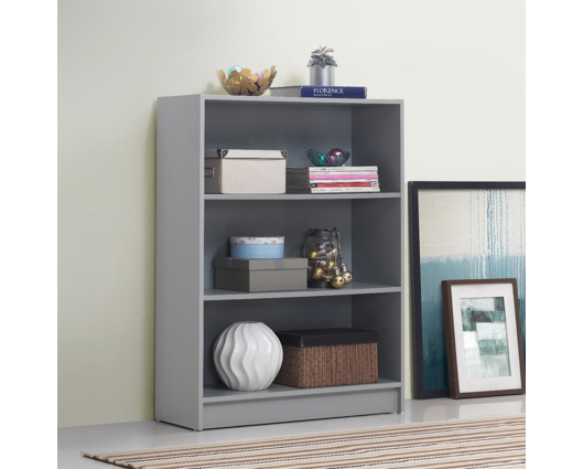 Traditional Low Wide Bookcase-Grey
