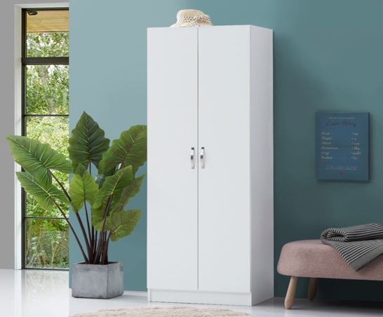 Easton 2 Door Wardrobe- White