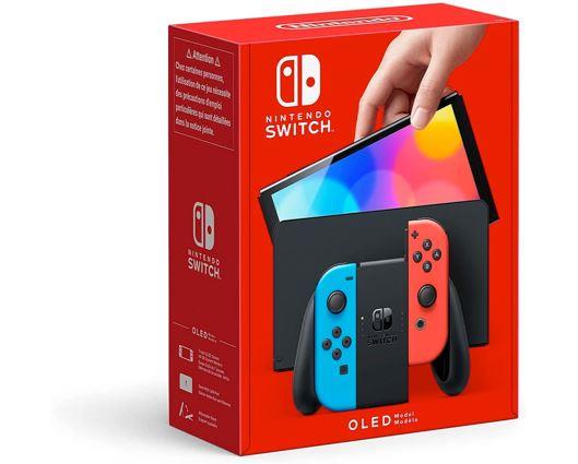 Nintendo Switch Neon OLED with Turtle Beach Recon 70 Blue Camo Headset