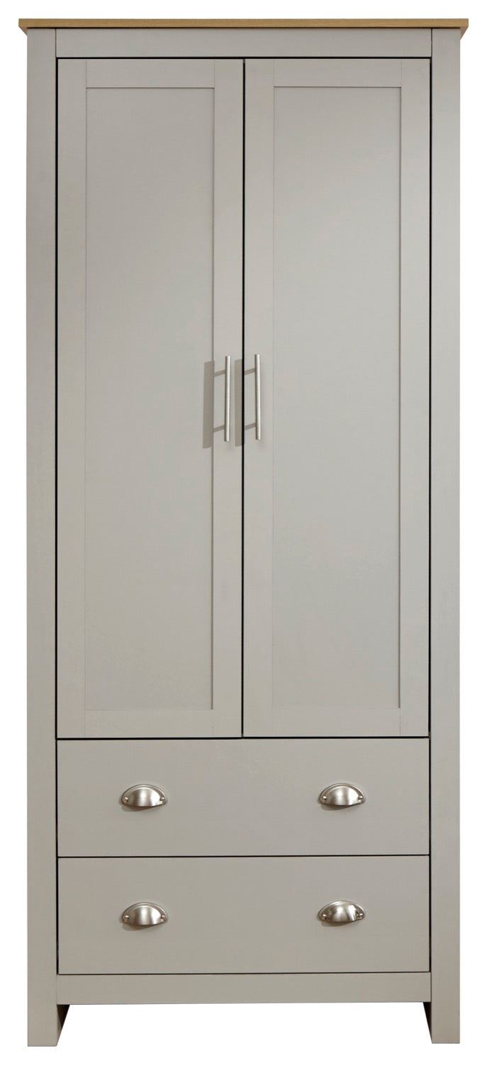 Lachlan 2 Door 2 Drawer Wardrobe-Grey