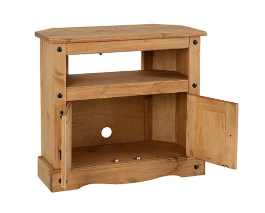Corona Corner TV Cabinet - Distressed Waxed Pine