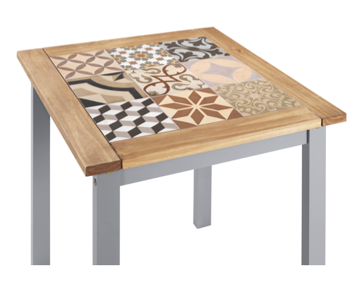 Samuel 1+2 Tile Top Dining Set - Slate Grey/Distressed Waxed Pine