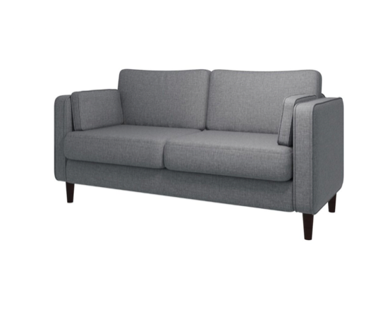 Cora 2 Seater Cushion Back Sofa- Light Grey