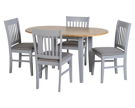 Oakland Extending Dining Set - Grey/Natural Oak/Grey Fabric