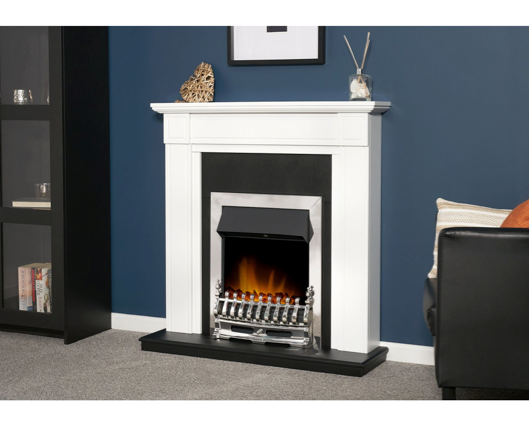 Giovannia Fireplace Suite in Pure White, 39 Inch
