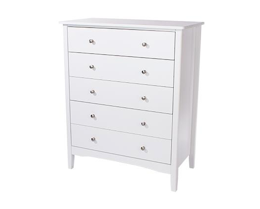 Como 5 Drawer Chest--White