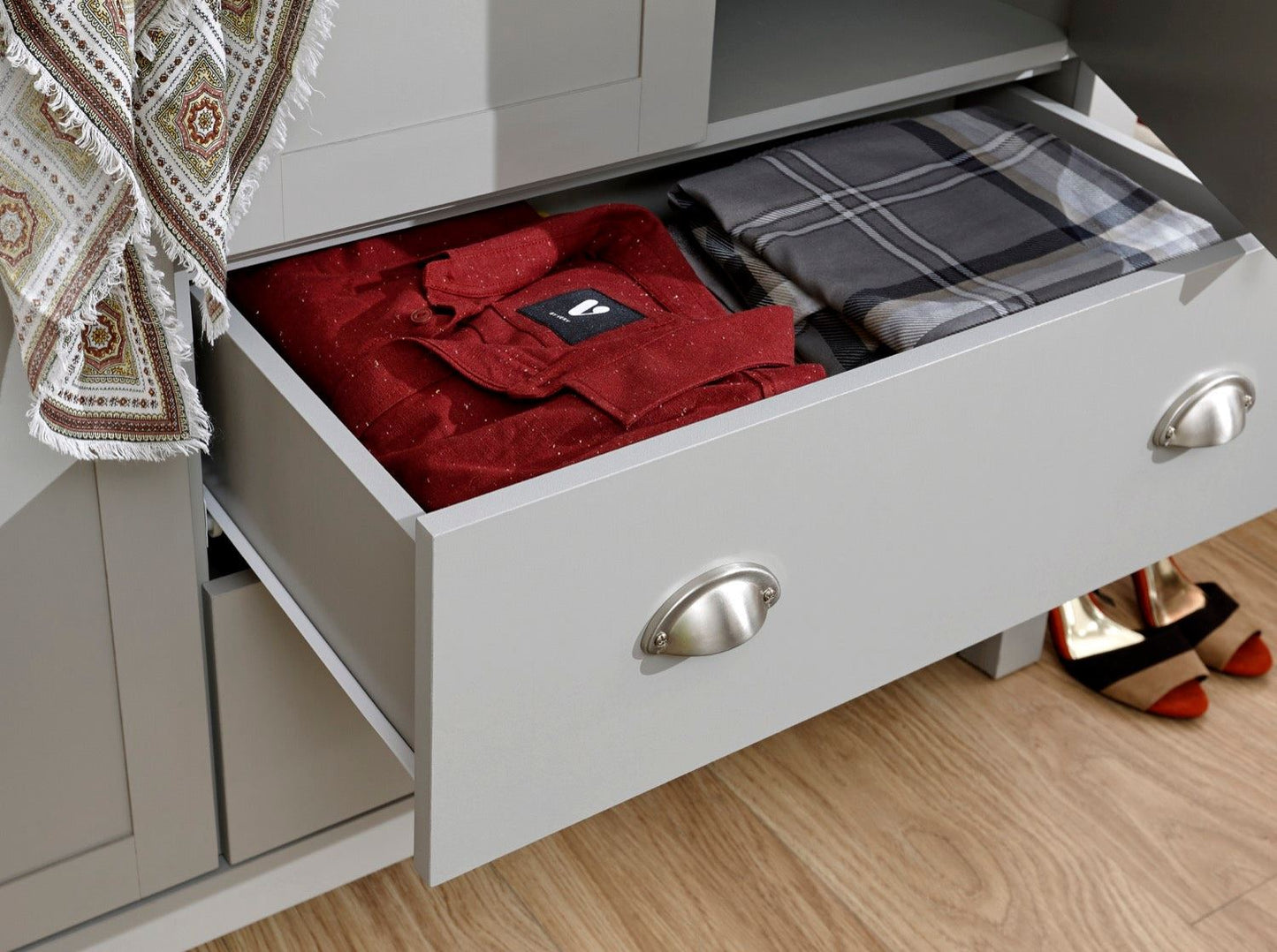 Lachlan 2 Door 2 Drawer Wardrobe-Grey