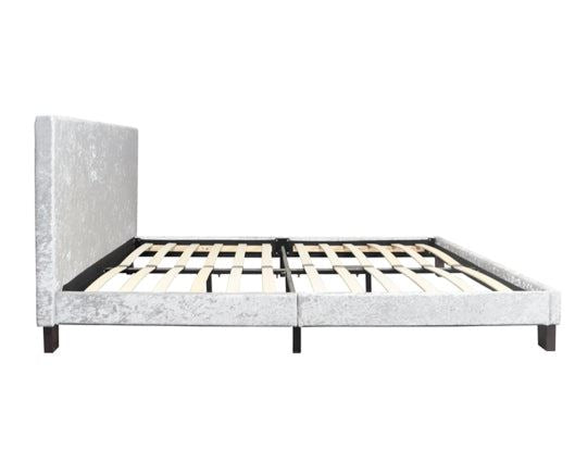 Berlin Steel Crushed Velvet Bed - King