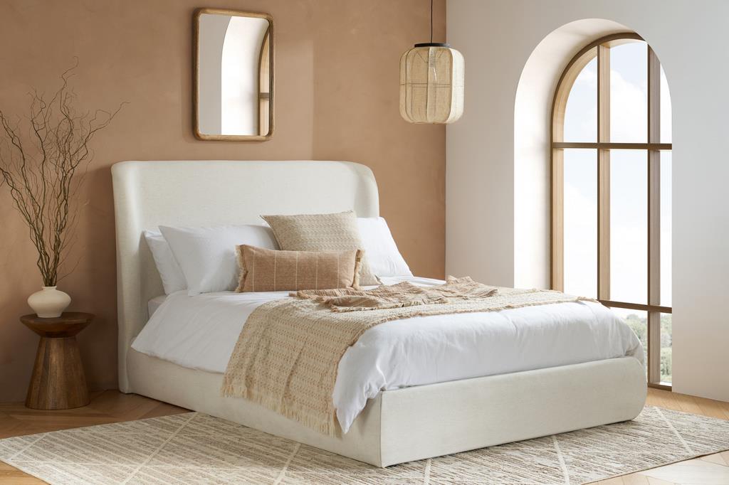 Lanis Double Ottoman Bed - Cream