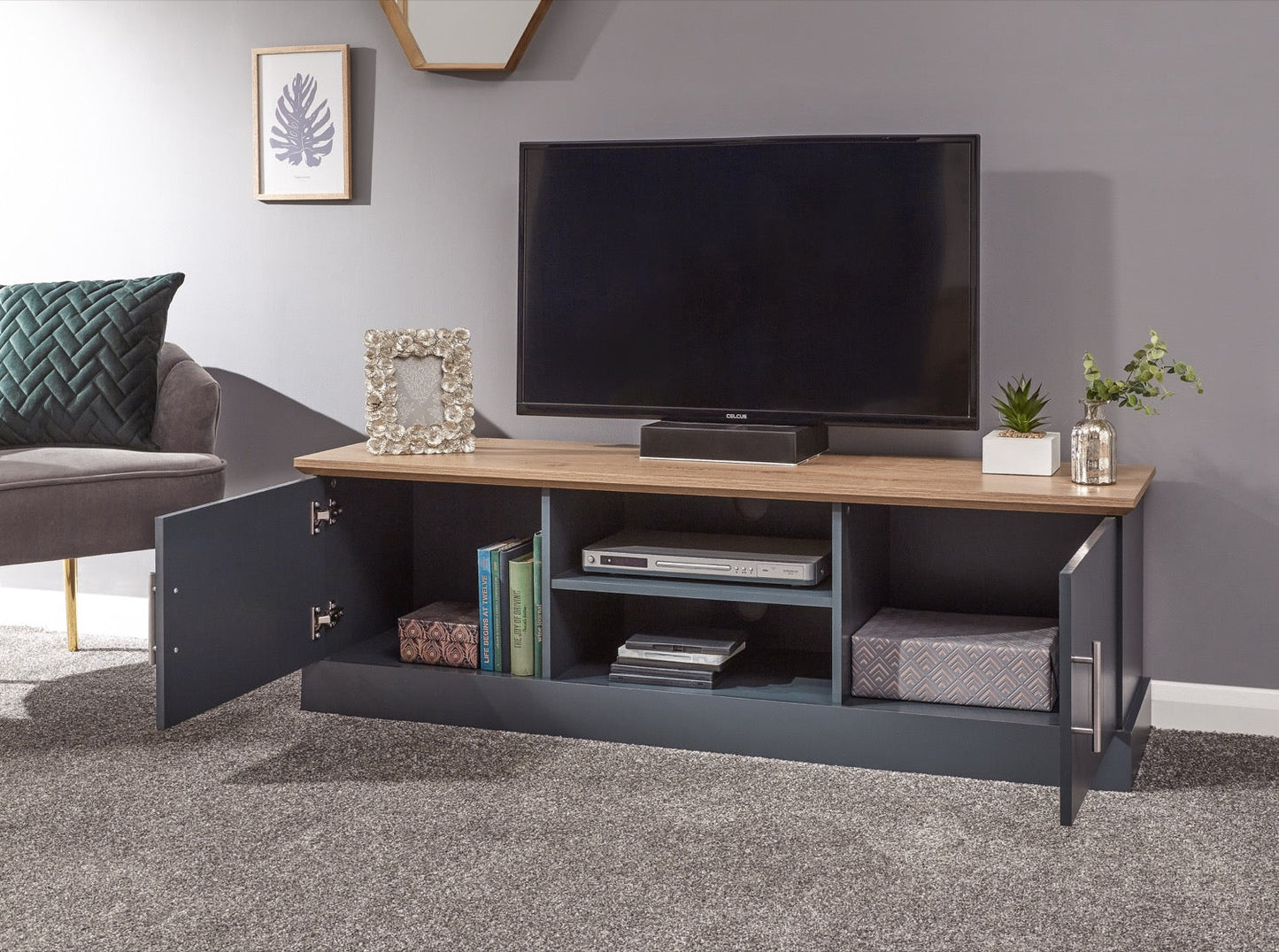 Kinsley Large TV Unit-Blue
