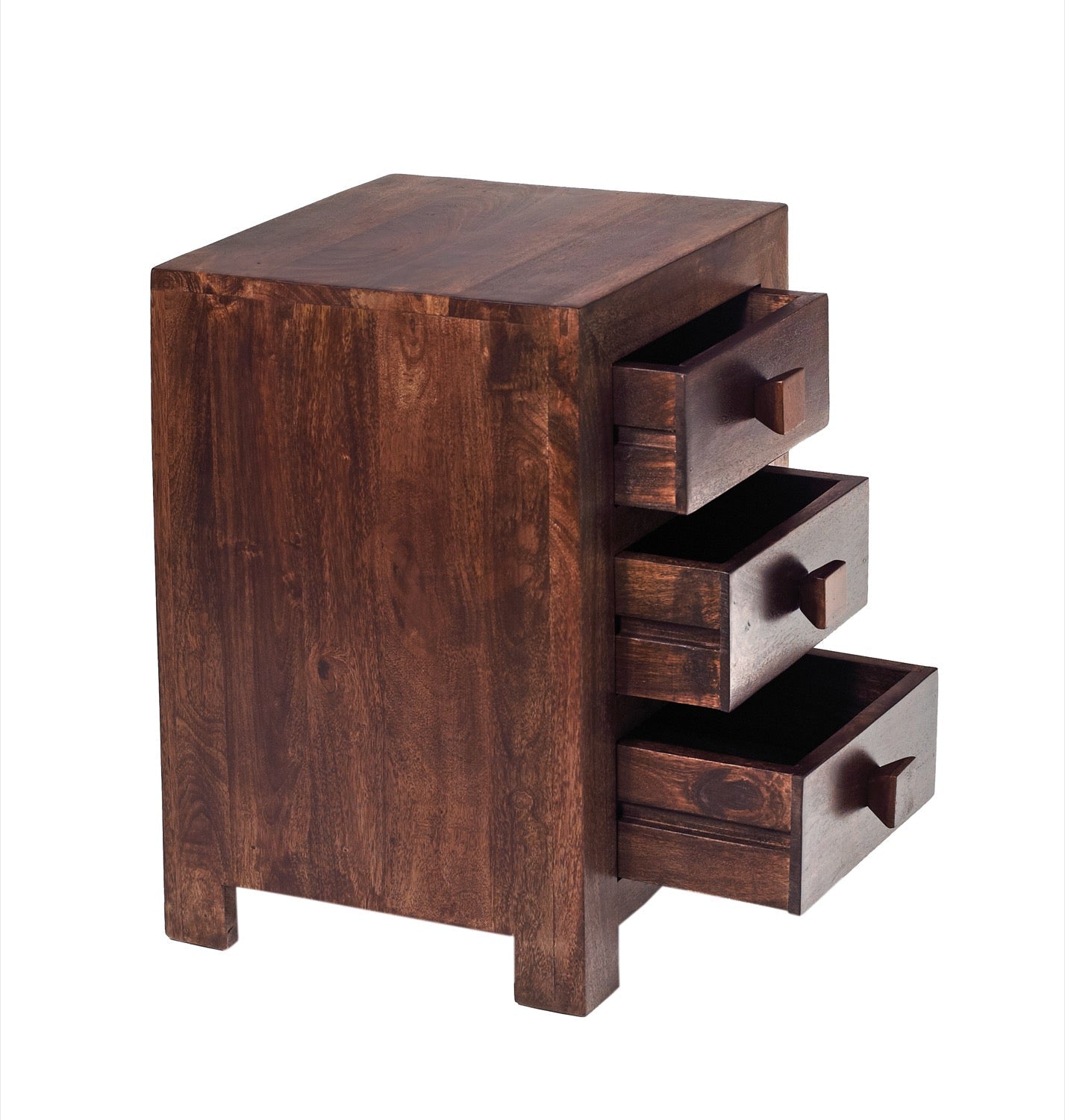 Sapeli 3 Drawer Bedside