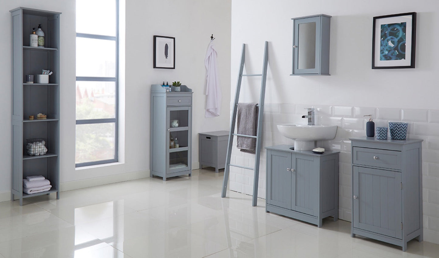 Asher Wall Cabinet With Mirror Grey