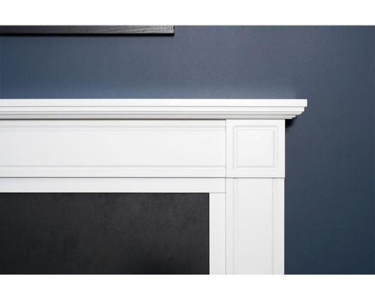 Giovannia Fireplace Suite 39inch White/Black With Electric Fire -Chrome