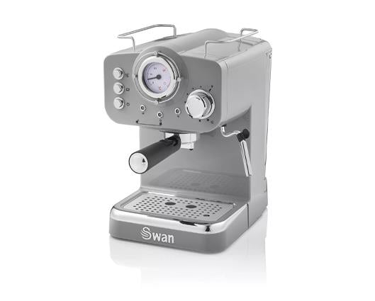 Swan Retro Pump Espresso Coffee Machine - Grey