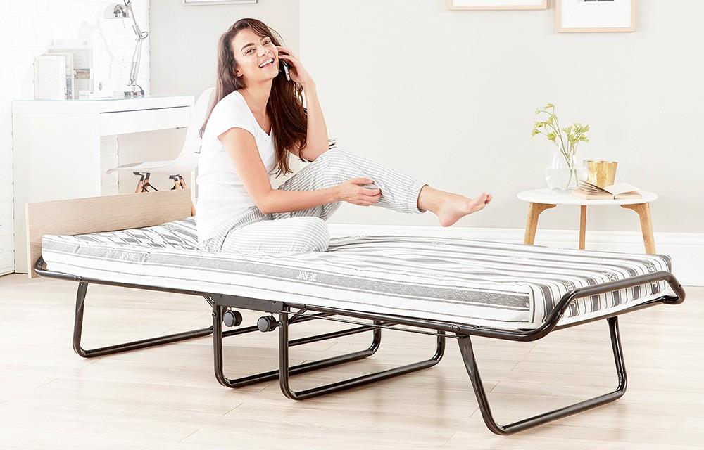 Jay-Be Supreme Automatic Folding Bed with Rebound e-Fibre Mattress-Single