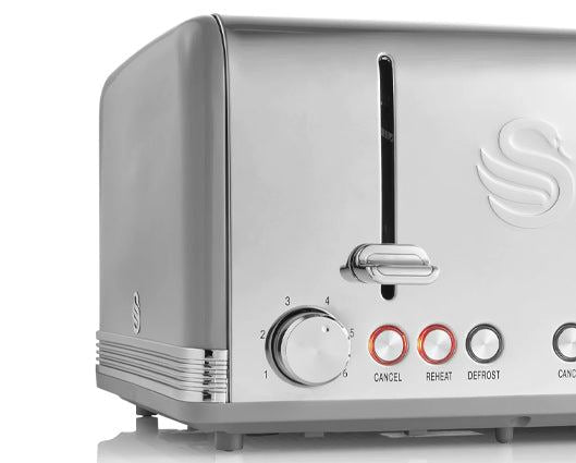Swan Retro 4 Slice Toaster Grey