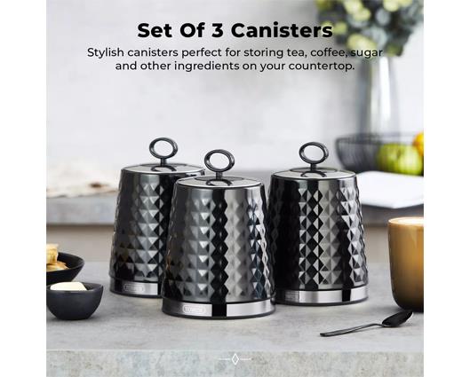 Solitaire Set of 3 Canisters