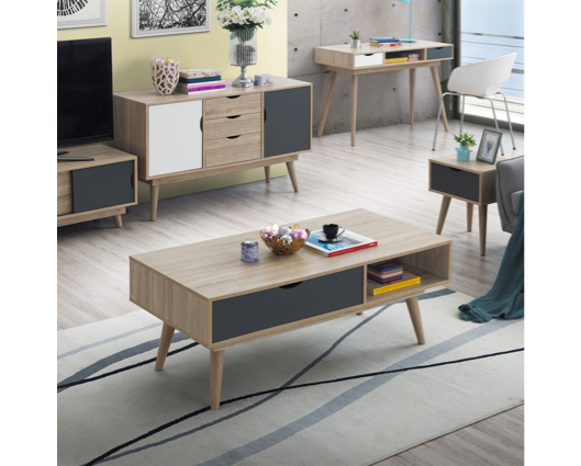 Culton Black & White 1 Drawer Coffee Table