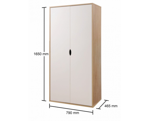 Atrix 2 Door Wardrobe-White