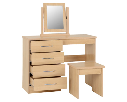 Neptune 4 Drawer Dressing Table Set - Sonoma Oak Effect