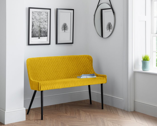 Leena High Back Bench-Mustard