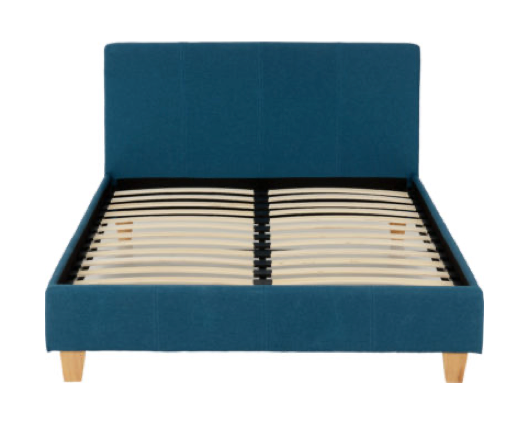 Prado Double Bed - Petrol Blue Fabric