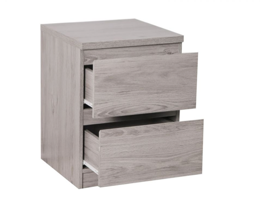 Jackson 2 Drawer Bedside - Grey Oak